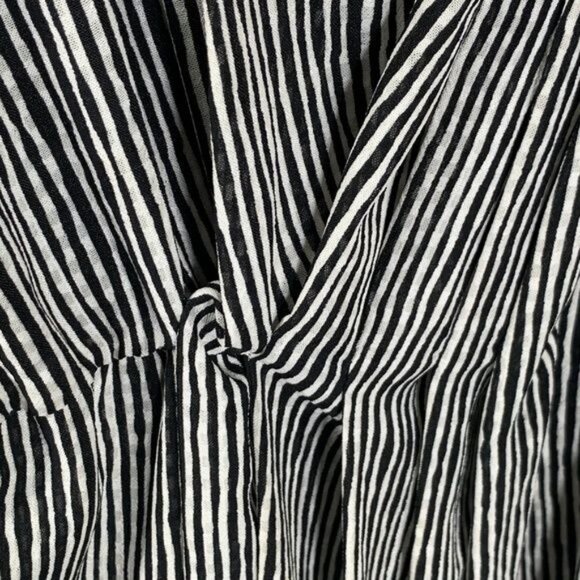 Rachel Roy Black White Stripe Mini Sheath Dress Sleeveless Sundress Small - Picture 9 of 13